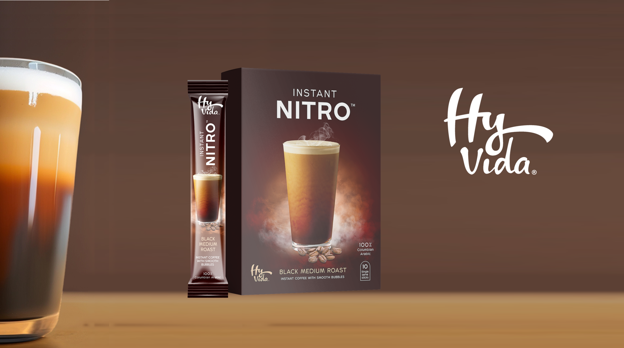 Hydrogen infused instant coffee. Nitro Coffee Instant